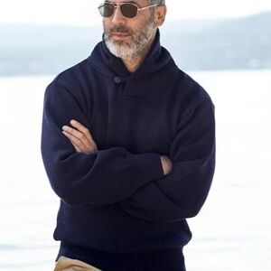 Vintage Northern Reflections Wool Shawl Collar Knit Sweater